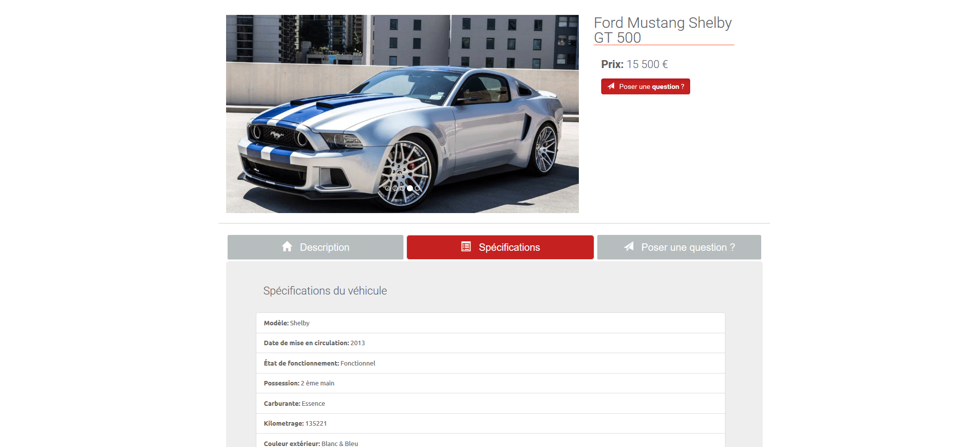 Page d'accueil garage parral en version mobile